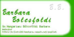 barbara bolcsfoldi business card