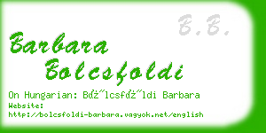 barbara bolcsfoldi business card
